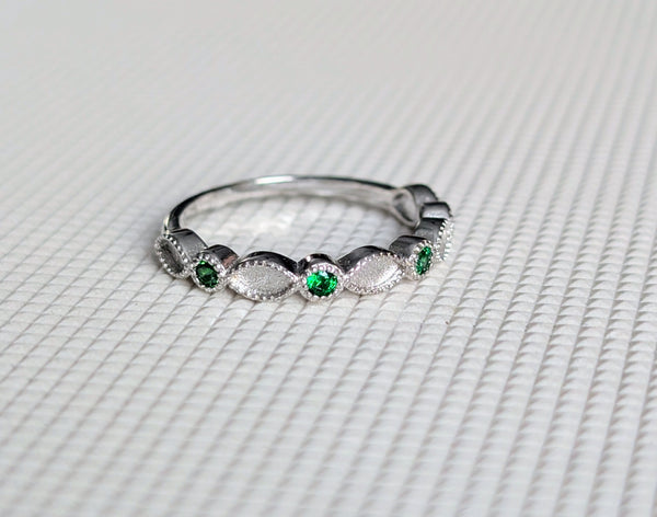 May Birthstone Band Half Eternity size 8