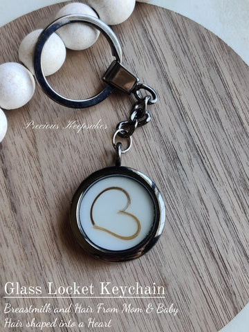 Glass Locket Keychain