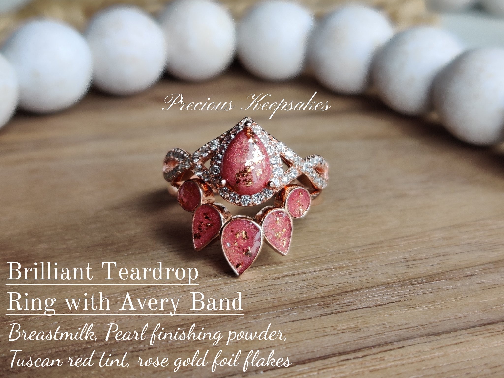 Brilliant Teardrop Ring with Avery Band