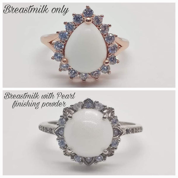 Bridal Teardrop Ring with One Birthstone Option