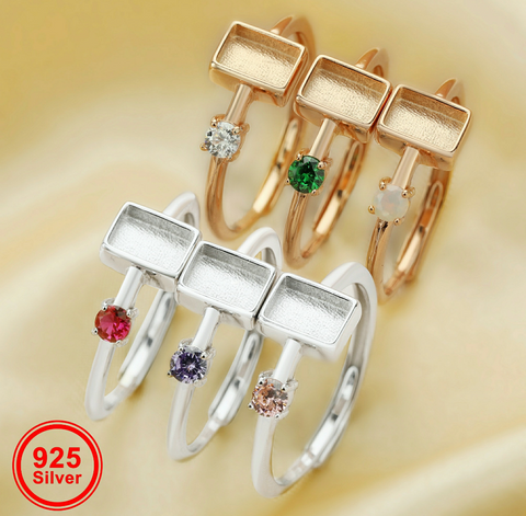 Rectangle Ring with Birthstone