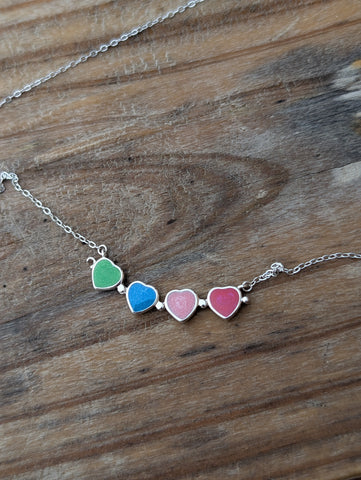 Four Heart Necklace (Double Sided)