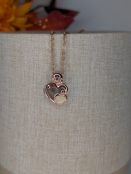 Mom & Baby Heart Pendant