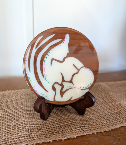 Breastfeeding Mother Wood Plaque (circle design)