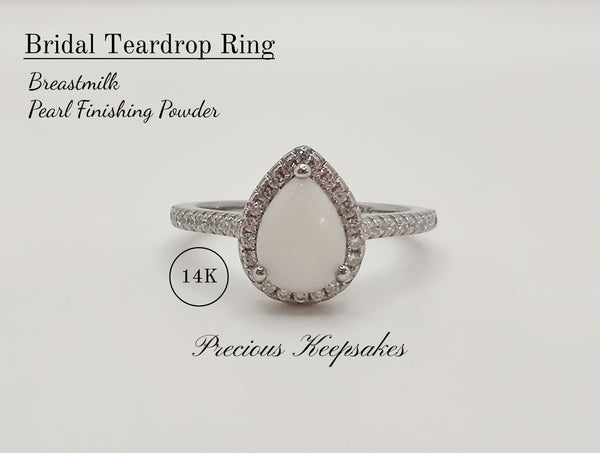 Bridal Teardrop Ring 14K