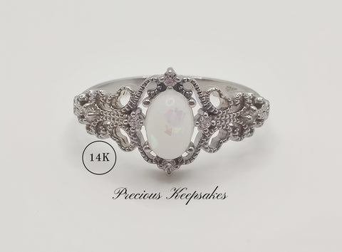 Elegant Lace Ring 14K