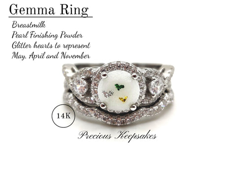 Gemma Ring with Stacker 14K