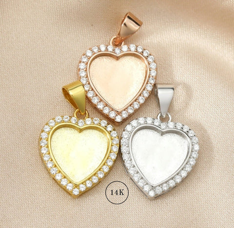 Heart Fillable Pendant 14K