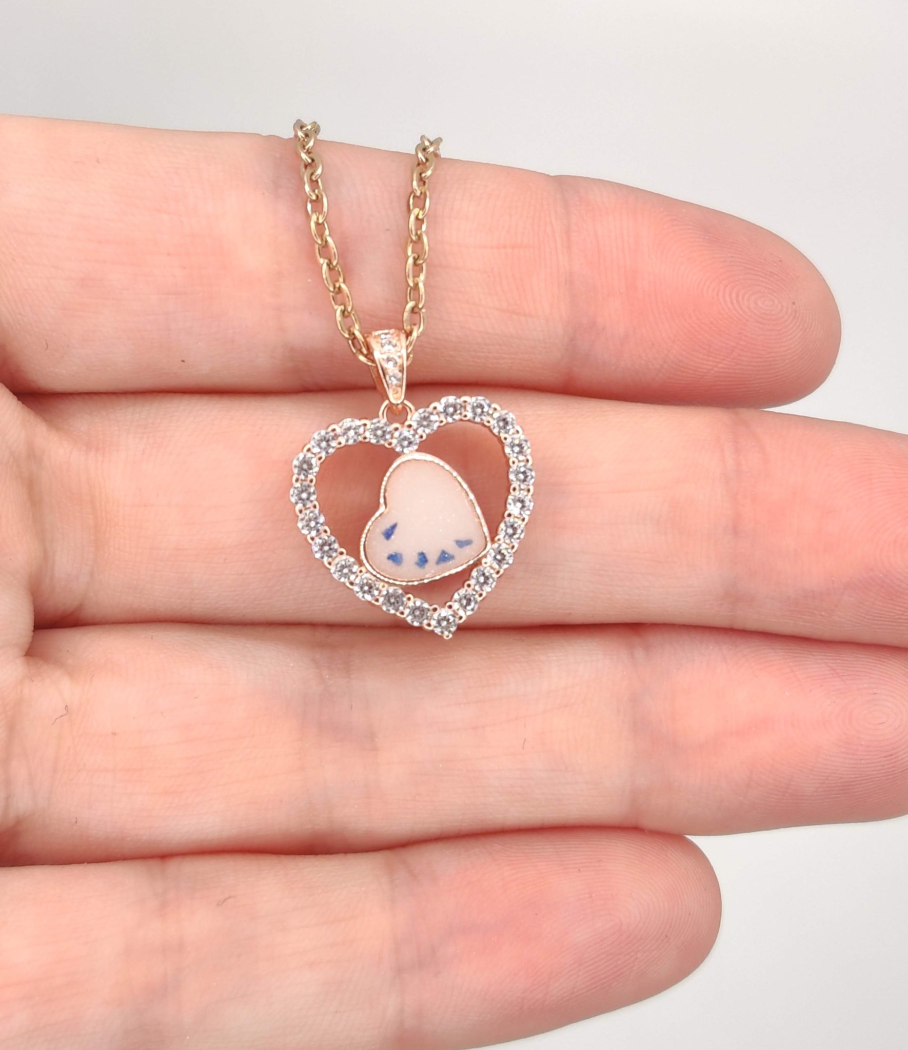 Two Hearts Pendant 14K (chain not included)