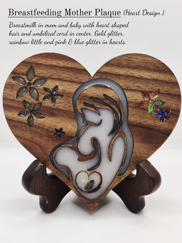 Breastfeeding Mother Wood Plaque (heart design)