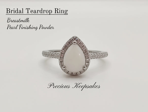Bridal Teardrop Ring- multiple Sizes & Stackable