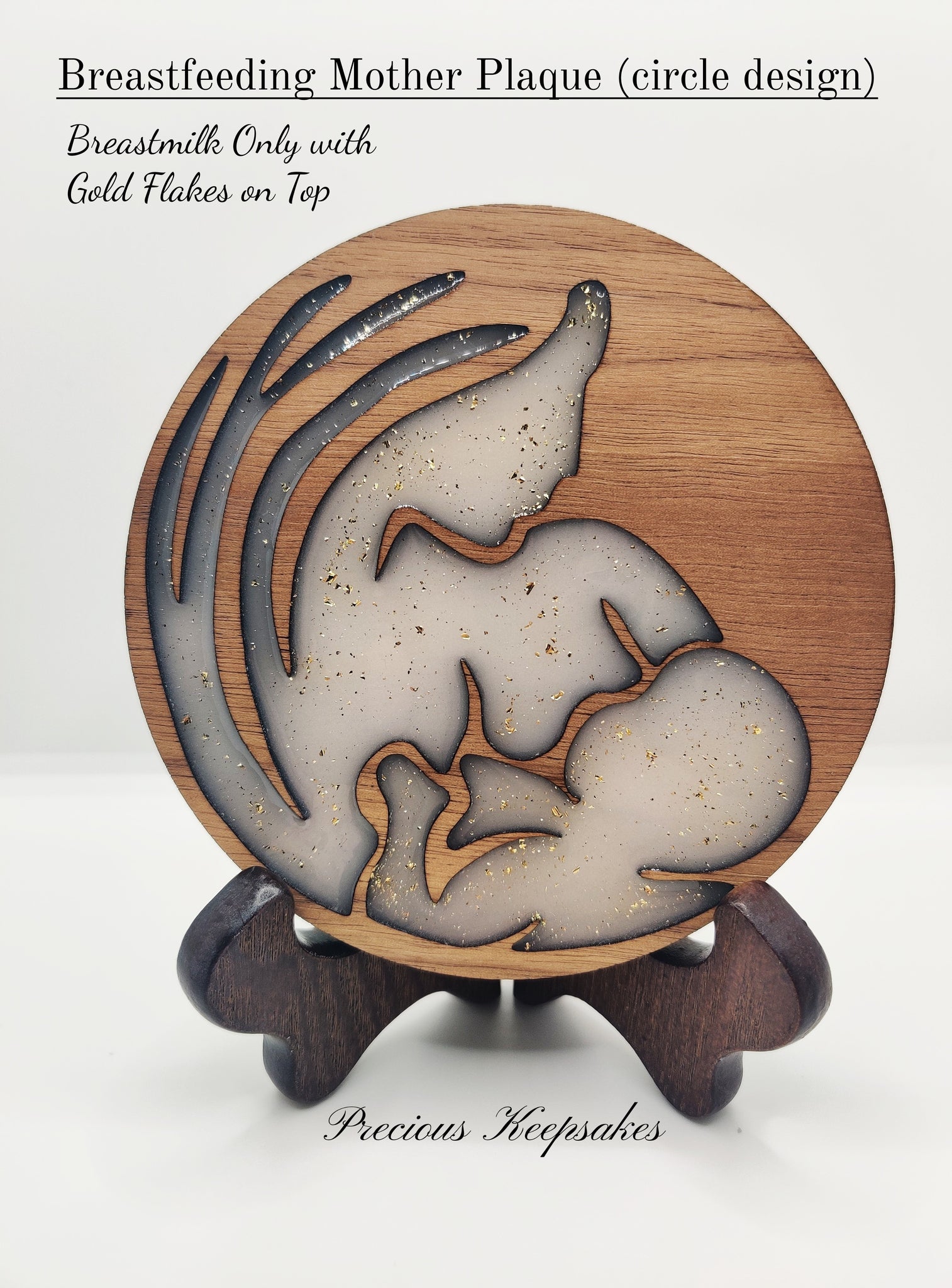 Breastfeeding Mother Wood Plaque (circle design)