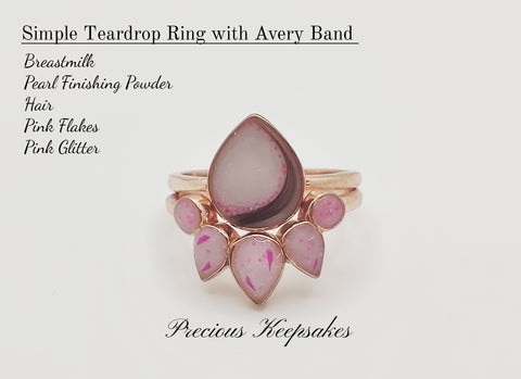 Simple Teardrop Ring with Avery Band