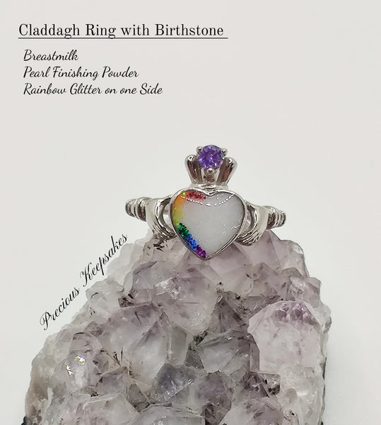 Claddagh Ring with Birthstone