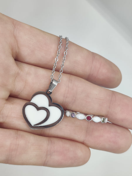 Double Heart  Necklace