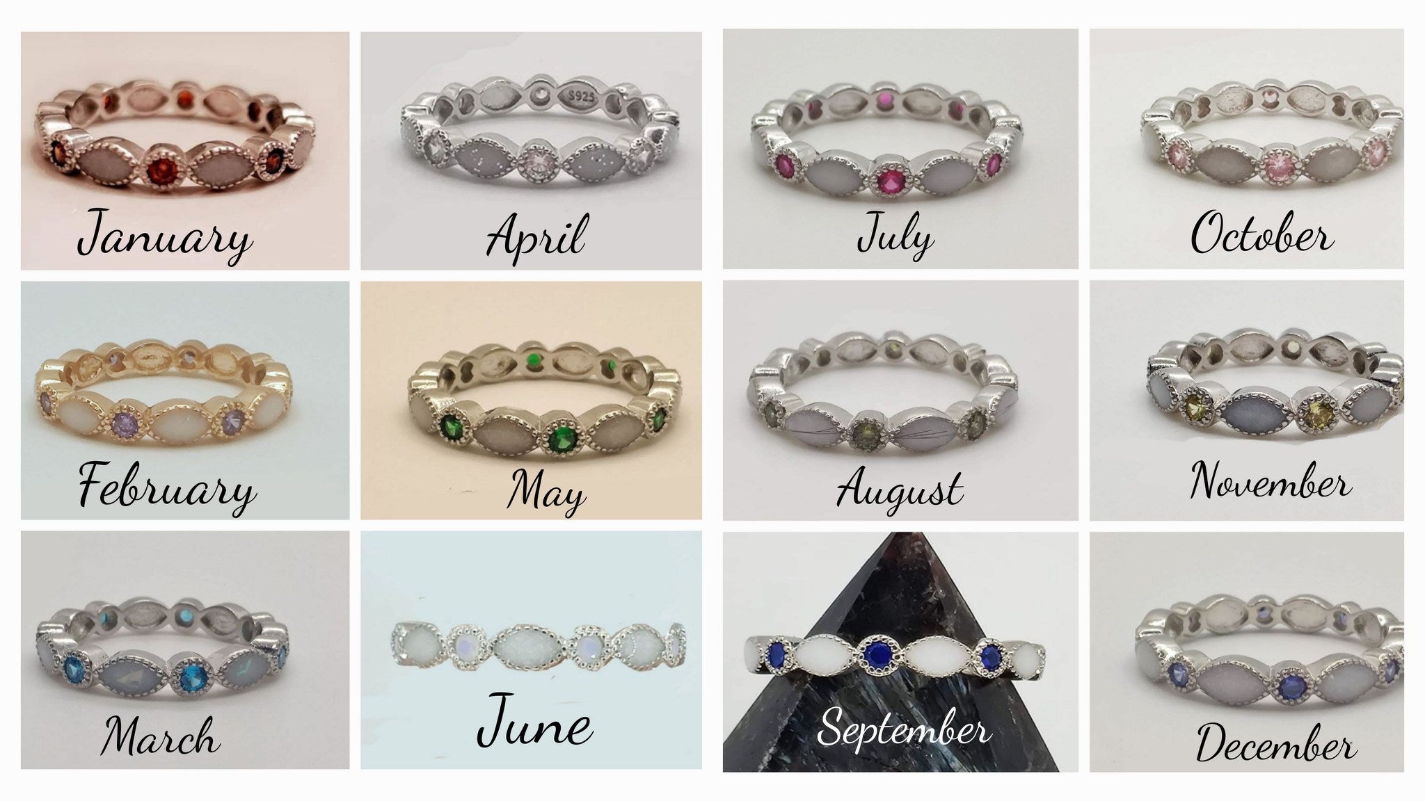 Full Eternity Birthstone Bands